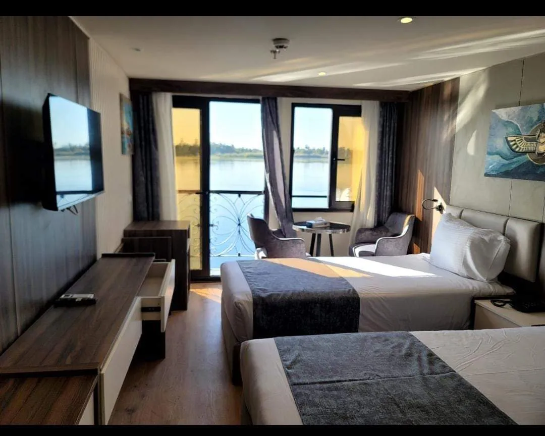 Cabin aboard the Royal Elite Nile cruise